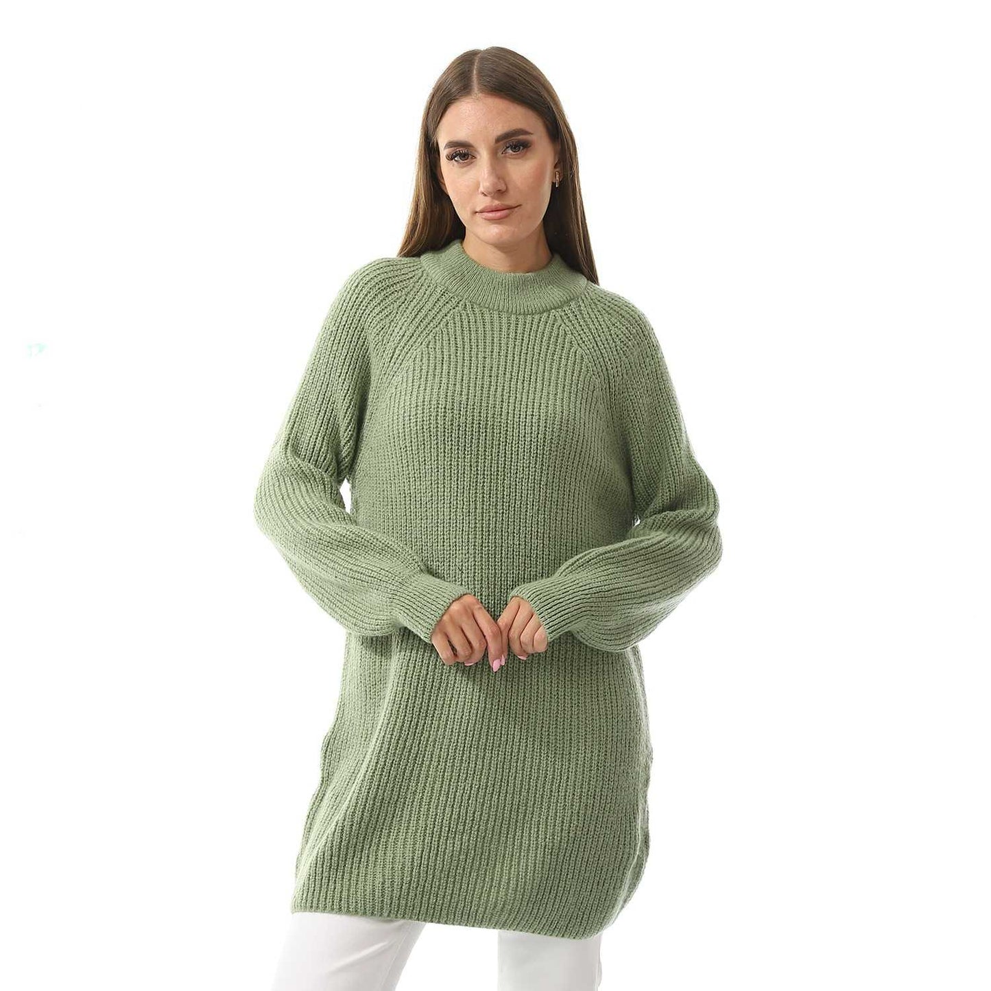 Women's Ribbed Crop Turtle Neck Pullover