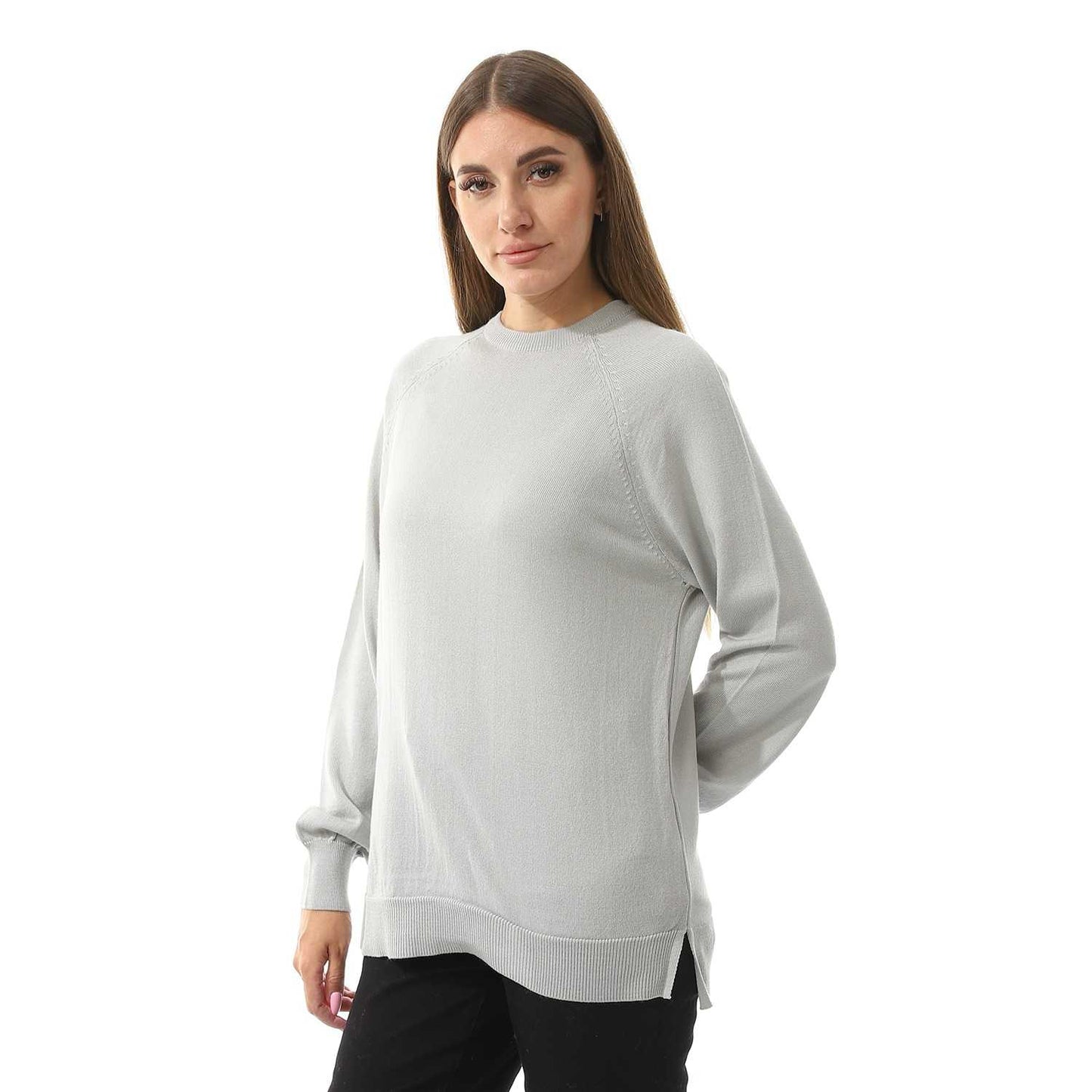 Women's Crew Neck Plain Reglan Pullover