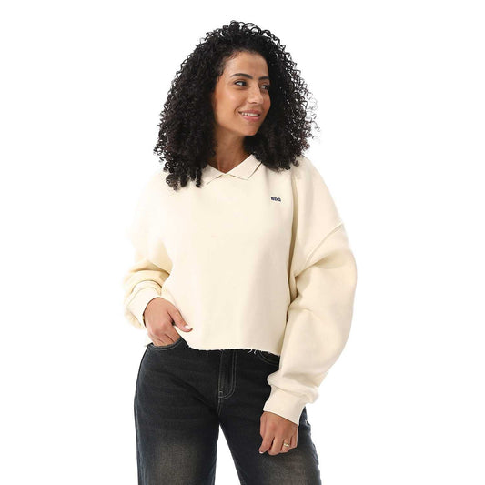 Women's Cotton Cropped Sweatshirt