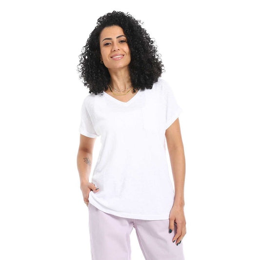 Women's Cotton V Neck Plain T-Shirt
