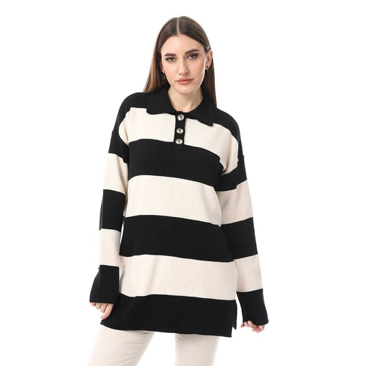 Women Striped Knit Tunic
