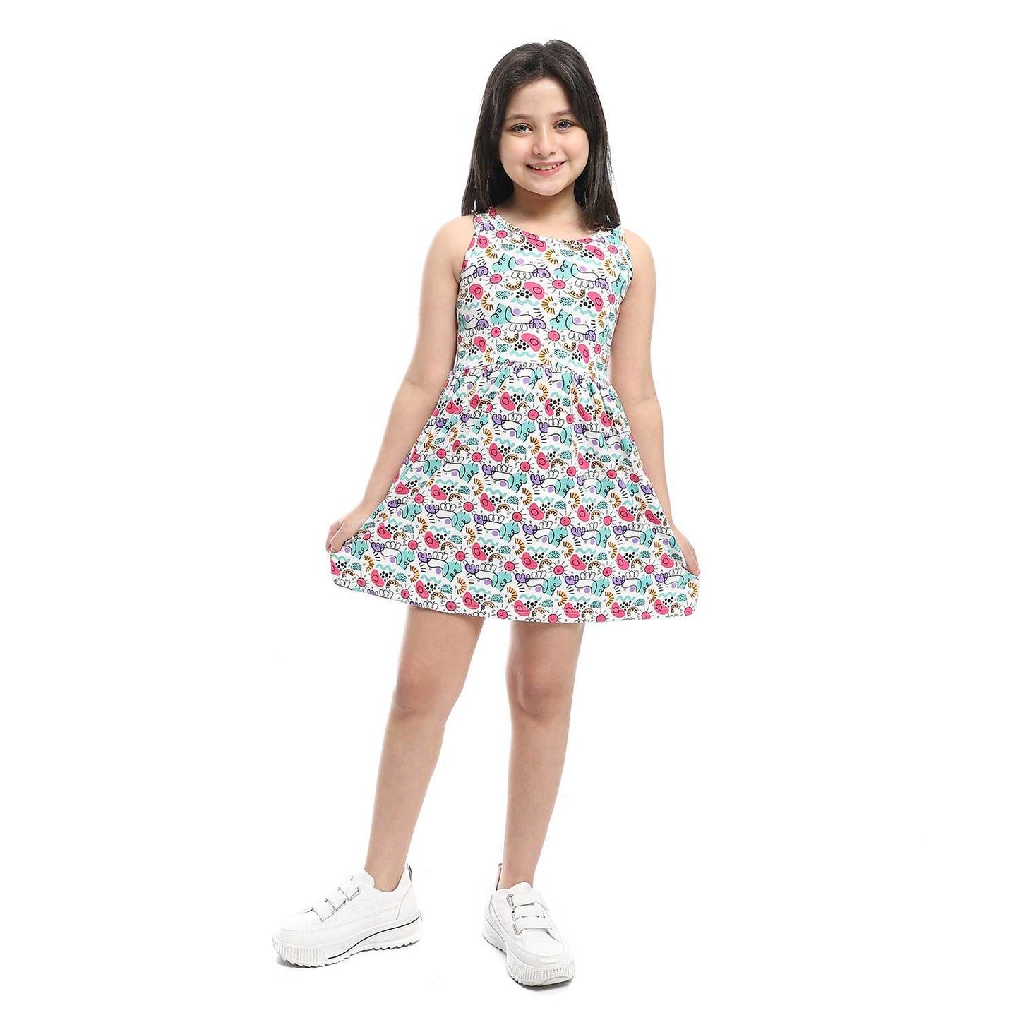 Girls Cotton Printed Dress