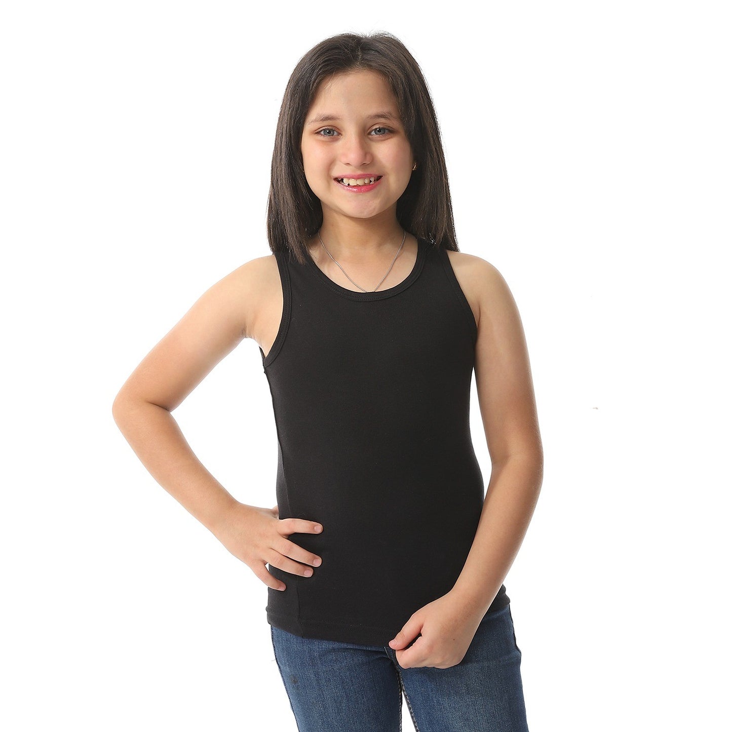 Girls cotton plain tank