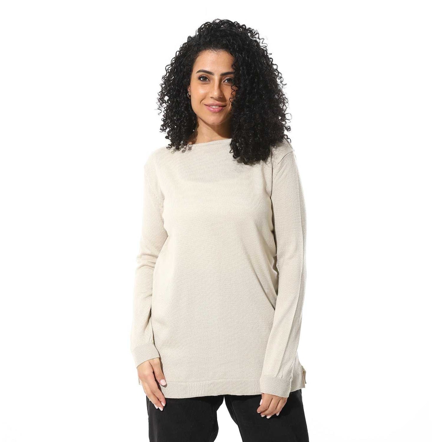 Women's Crew Neck Plain Reglan Pullover