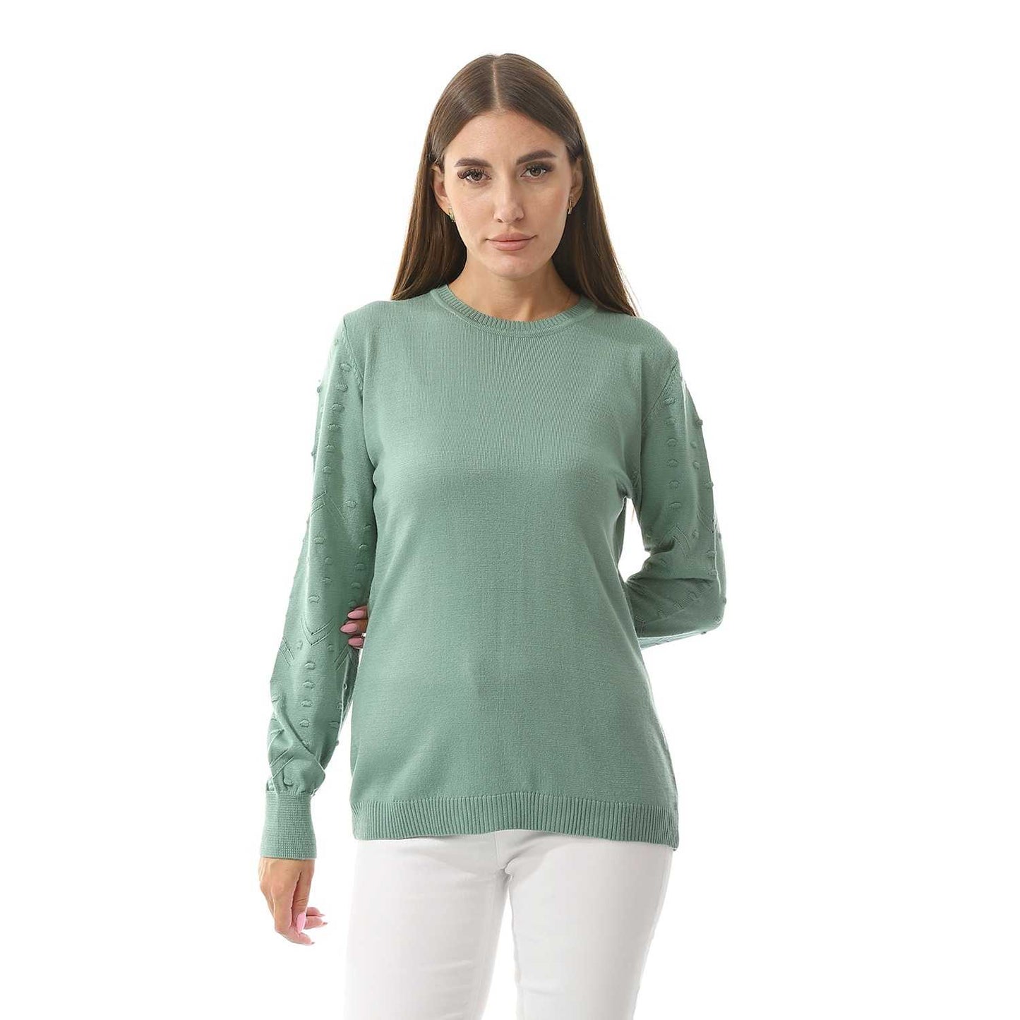 Women's Crew Neck Plain Pullover