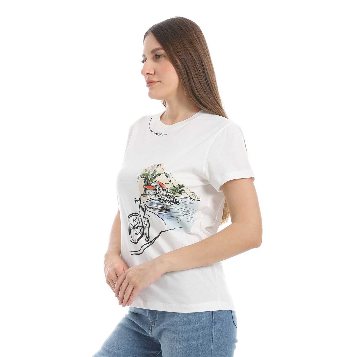 Women's Cotton Printed T-Shirt