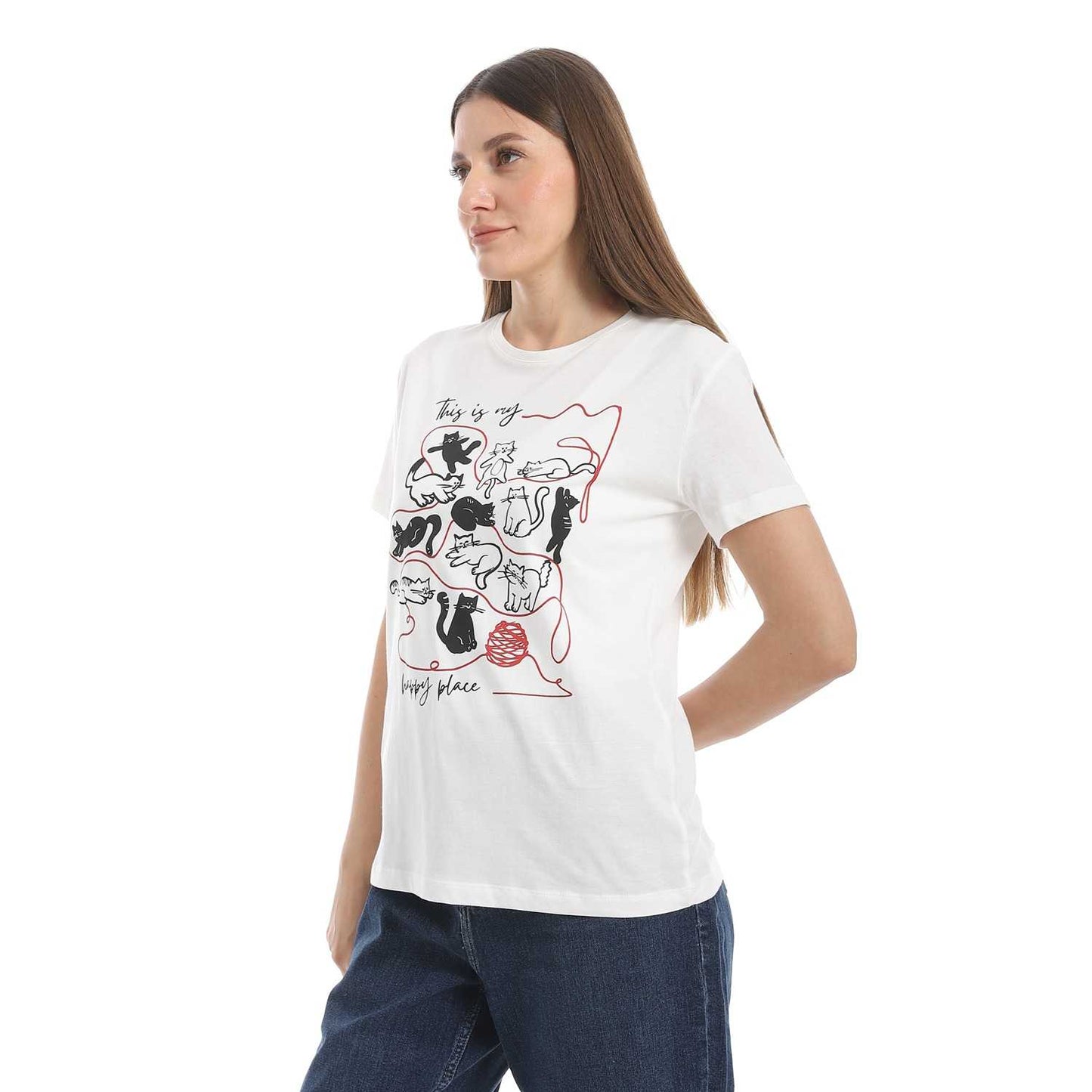 Women's Cotton Printed T-Shirt