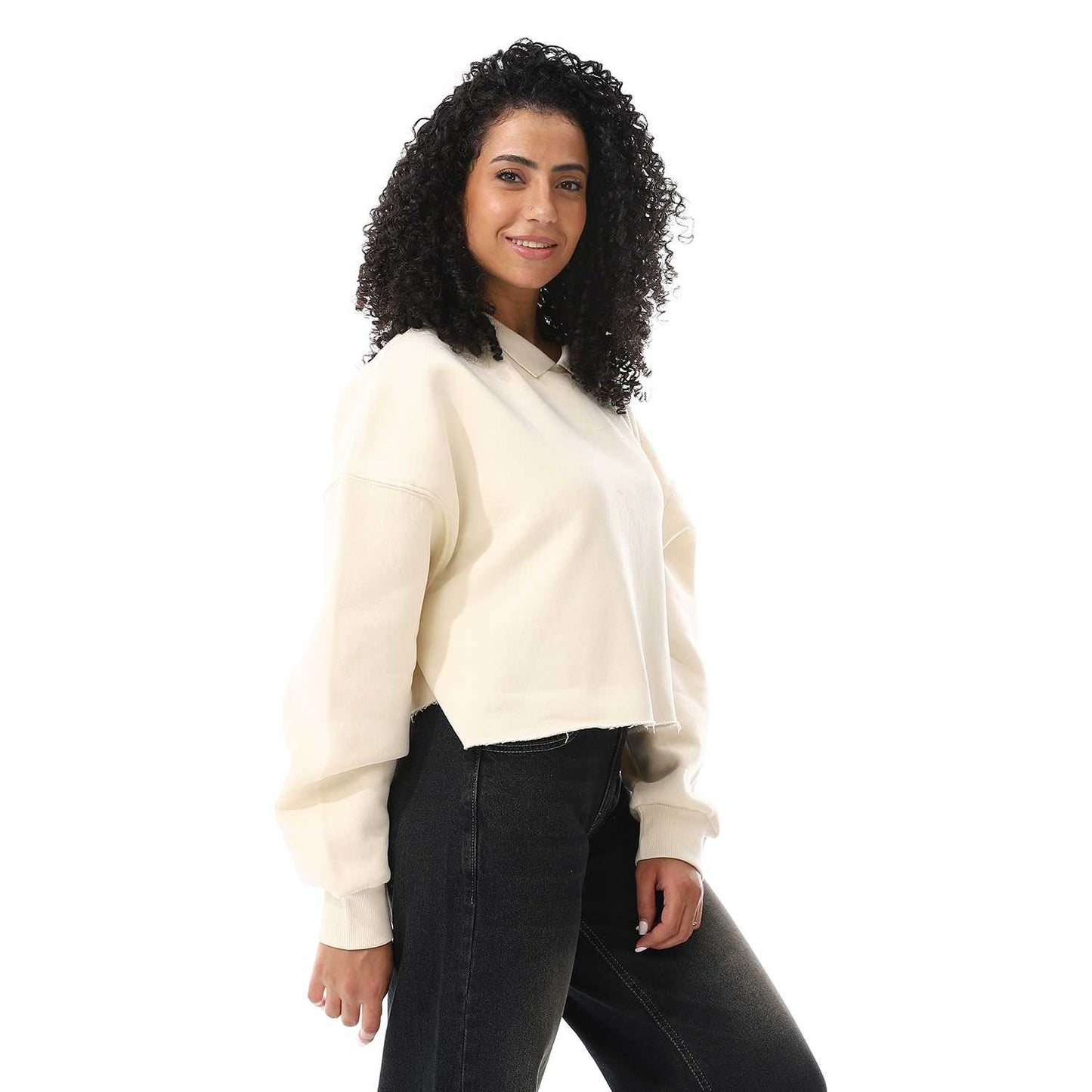 Women's Cotton Cropped Sweatshirt