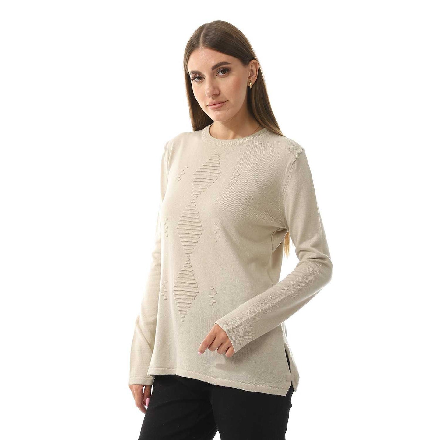 Women's Crew Neck Knitted Pullover