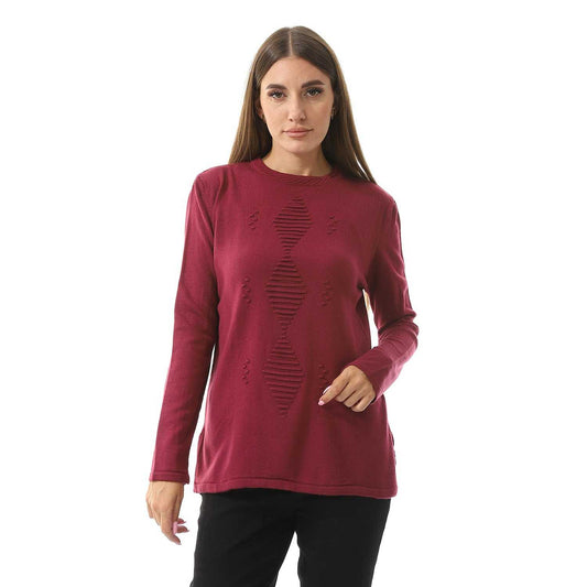 Women's Crew Neck Knitted Pullover