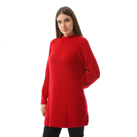 Women's Ribbed Crop Turtle Neck Pullover