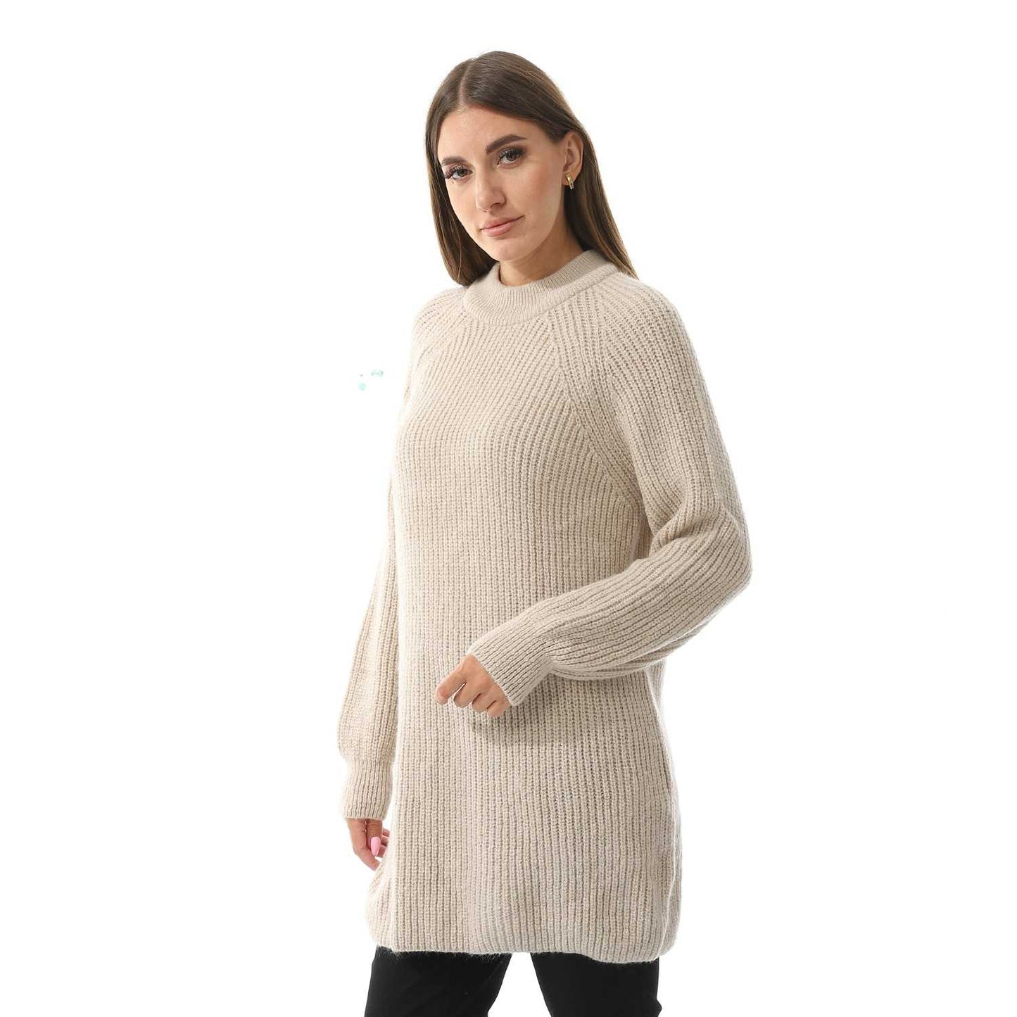 Women's Ribbed Crop Turtle Neck Pullover