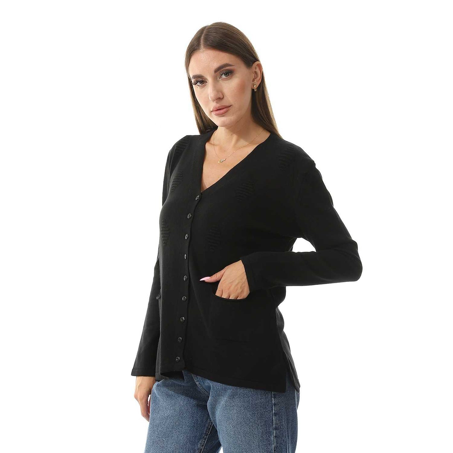 Women's V Neck Knitted Cardigan