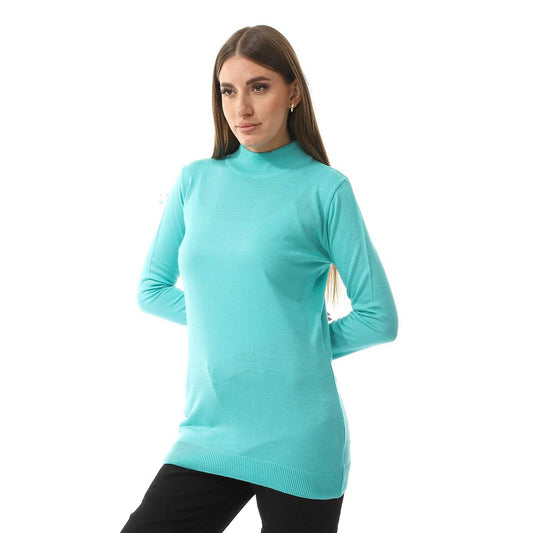 Women's Plain Crop Turtle Neck Pullover