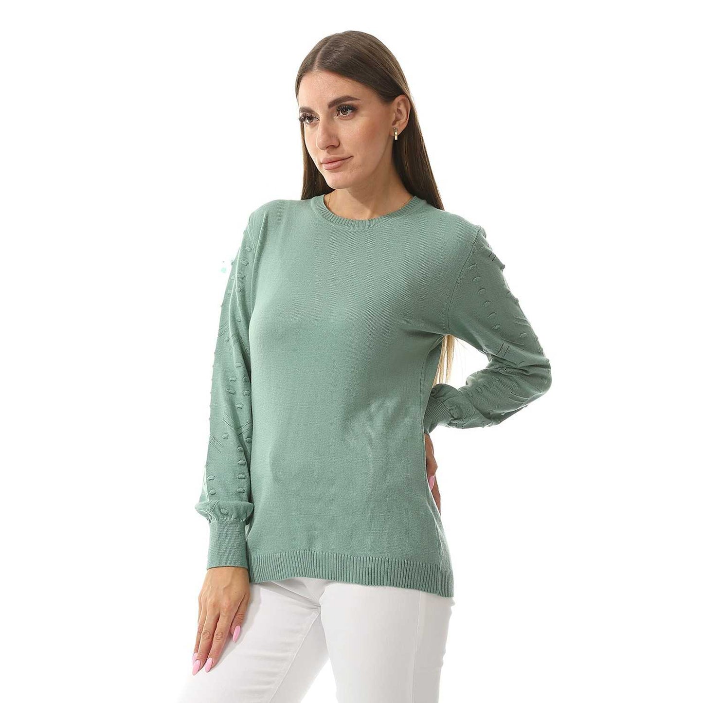 Women's Crew Neck Plain Pullover