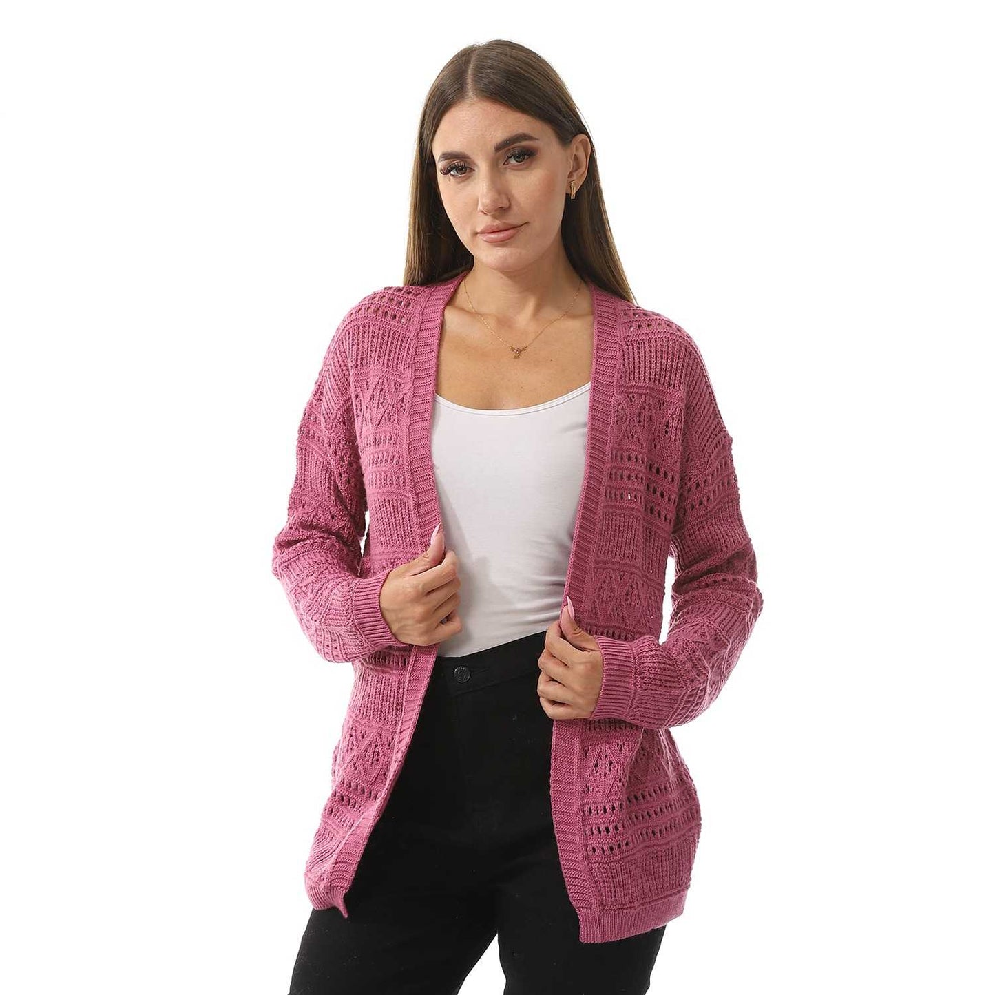 Women's Open-Front Knitted Cardigan