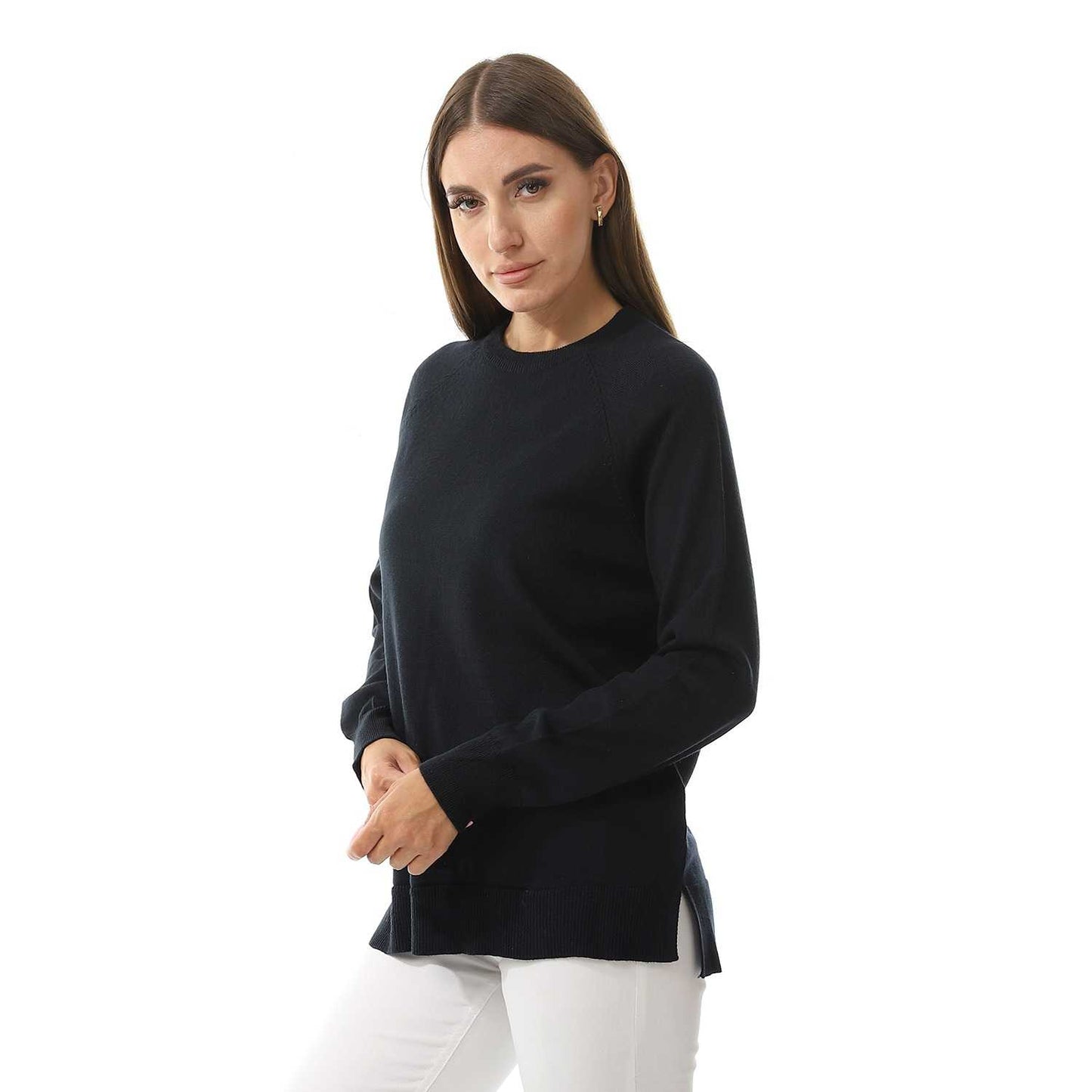 Women's Crew Neck Plain Reglan Pullover