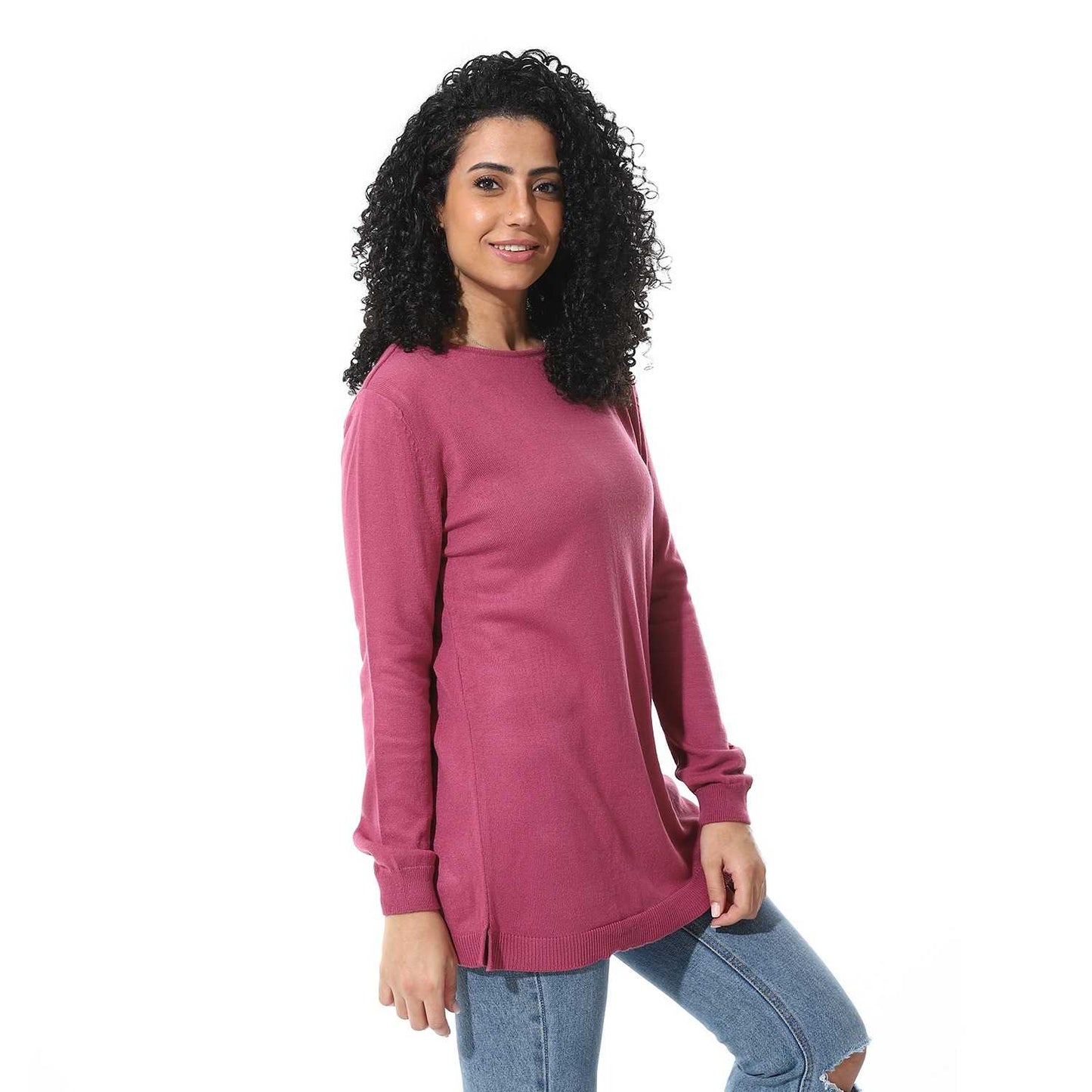 Women's Crew Neck Plain Reglan Pullover
