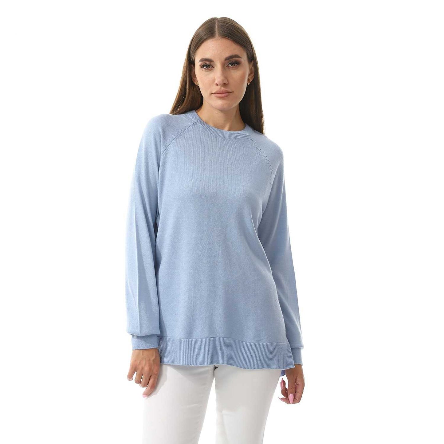 Women's Crew Neck Plain Reglan Pullover