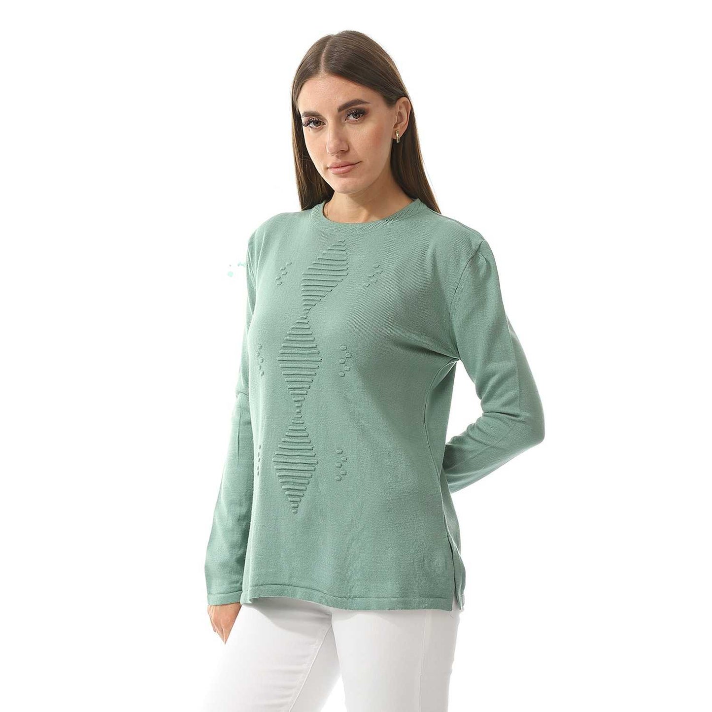 Women's Crew Neck Knitted Pullover
