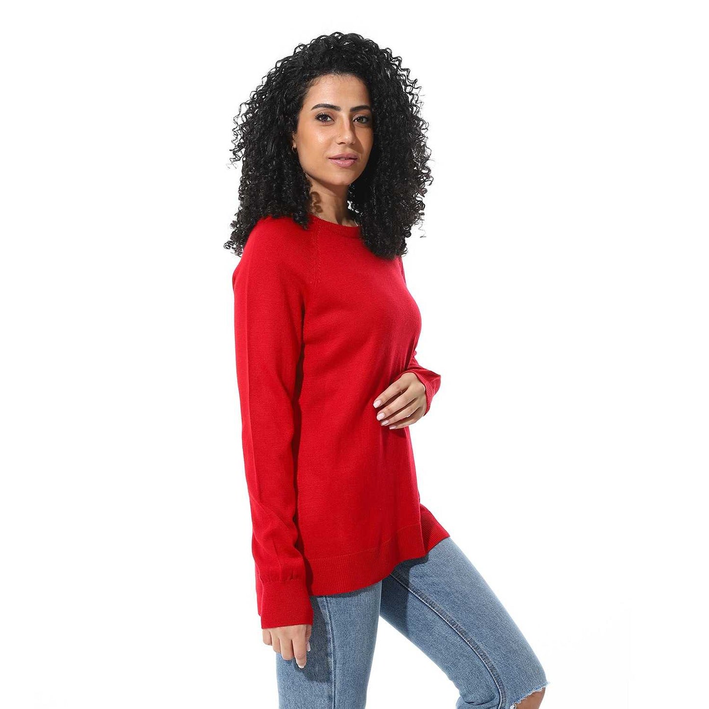 Women's Crew Neck Plain Reglan Pullover