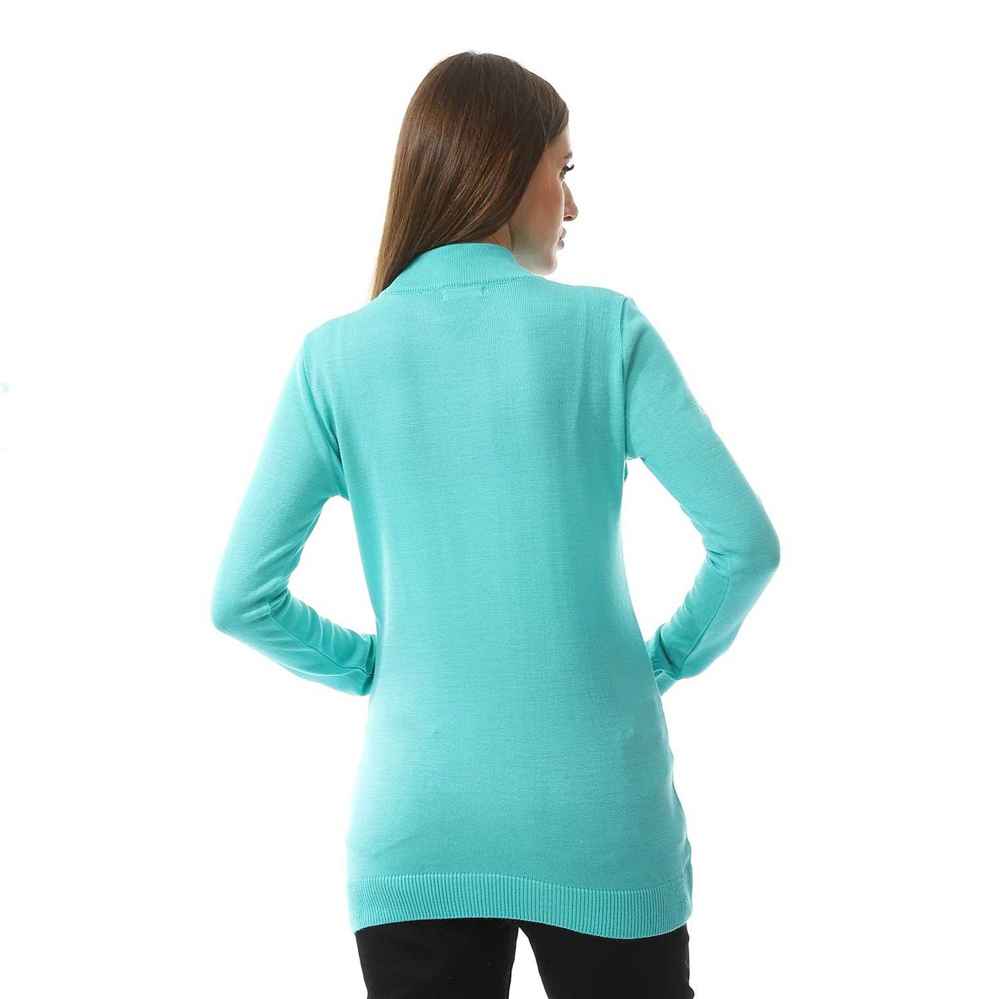 Women's Plain Crop Turtle Neck Pullover