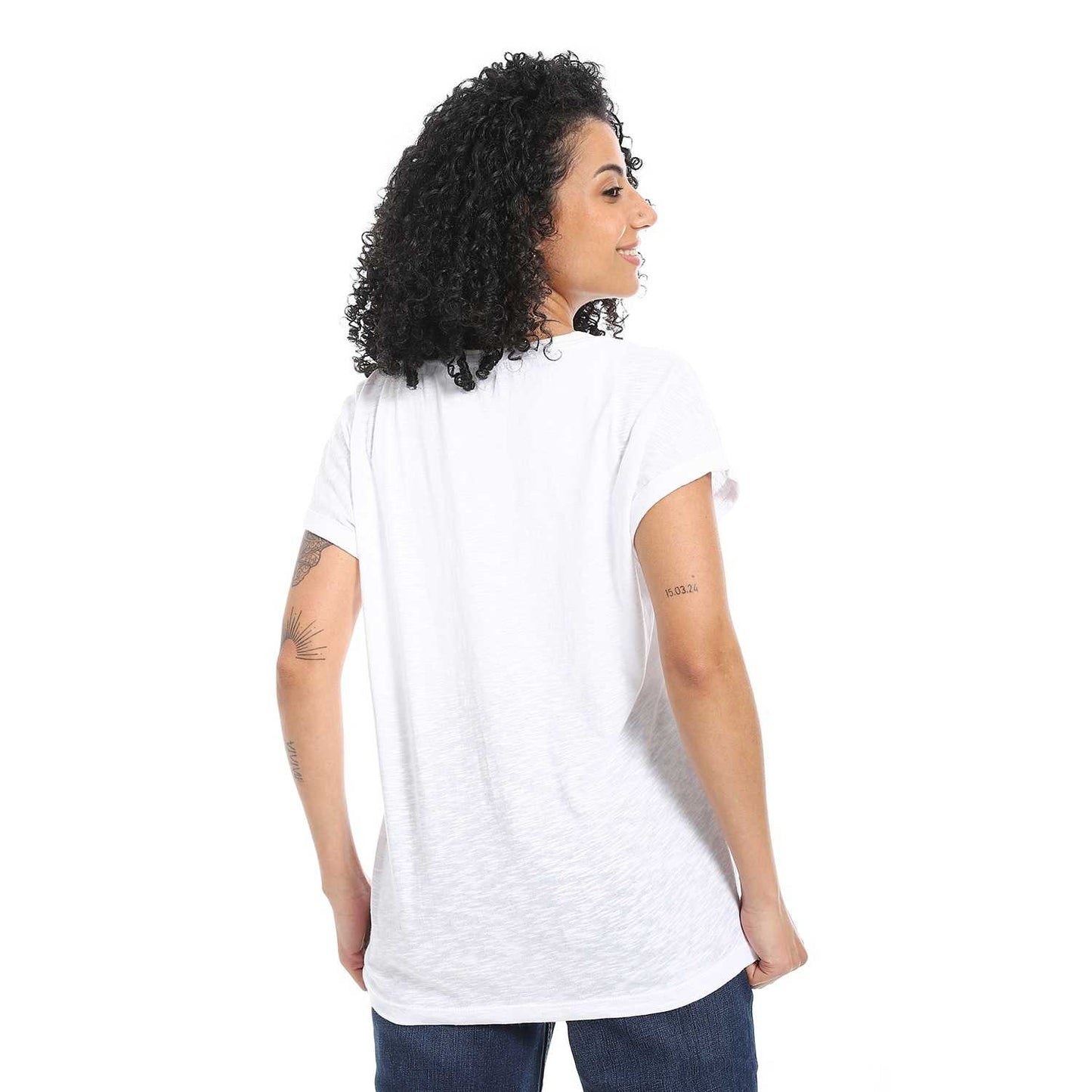 Women's Round Neck Cotton Plain T-Shirt