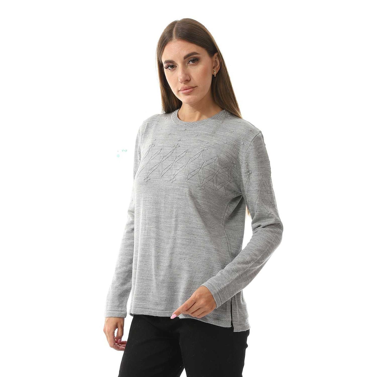Women's Knited Crew Neck Pullover