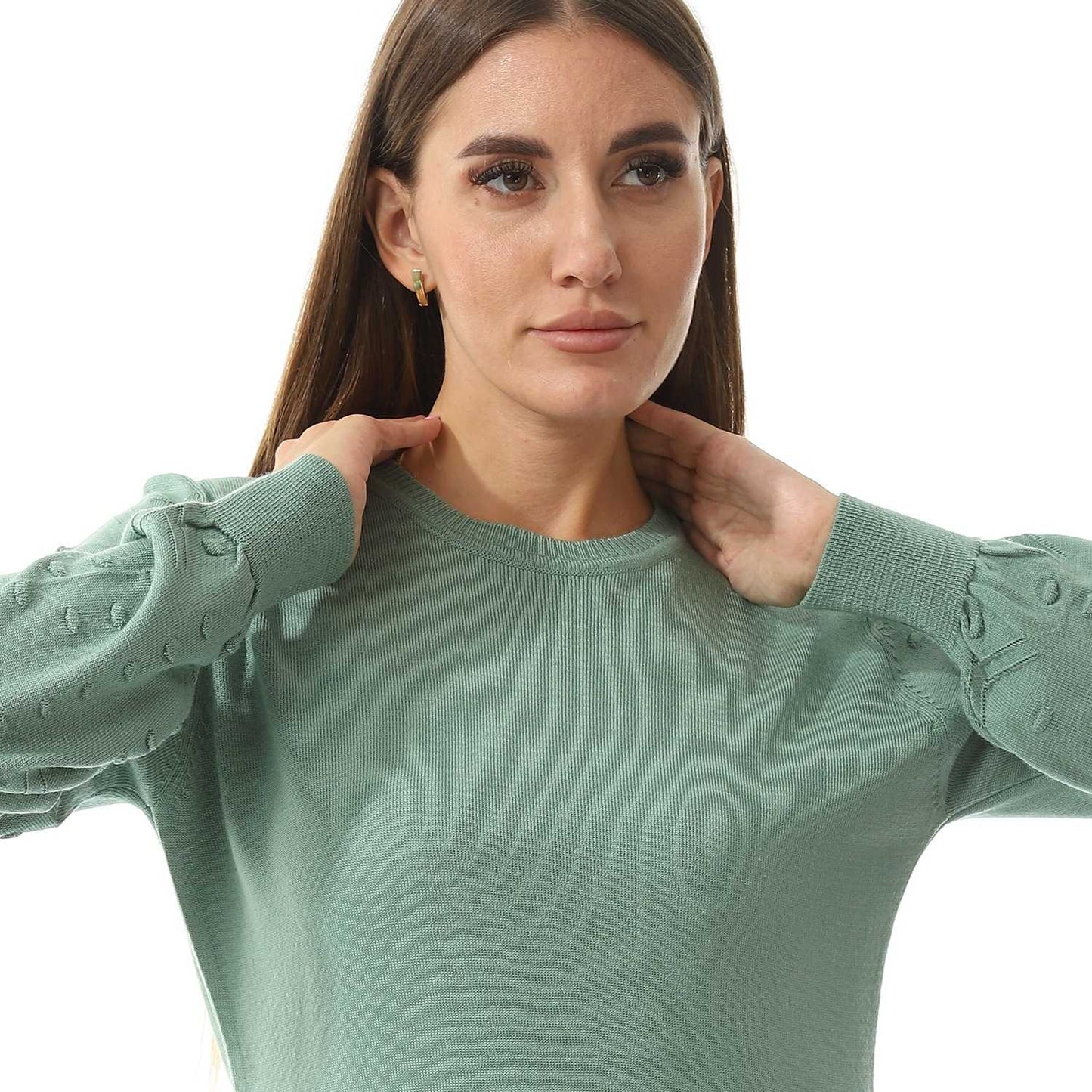 Women's Crew Neck Plain Pullover