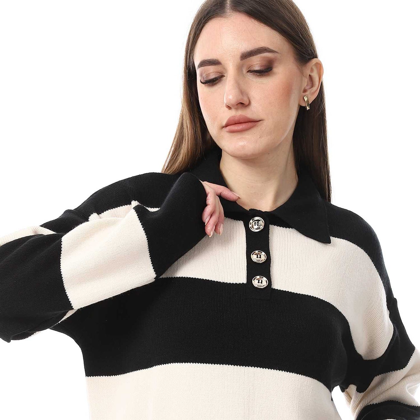 Women Striped Knit Tunic