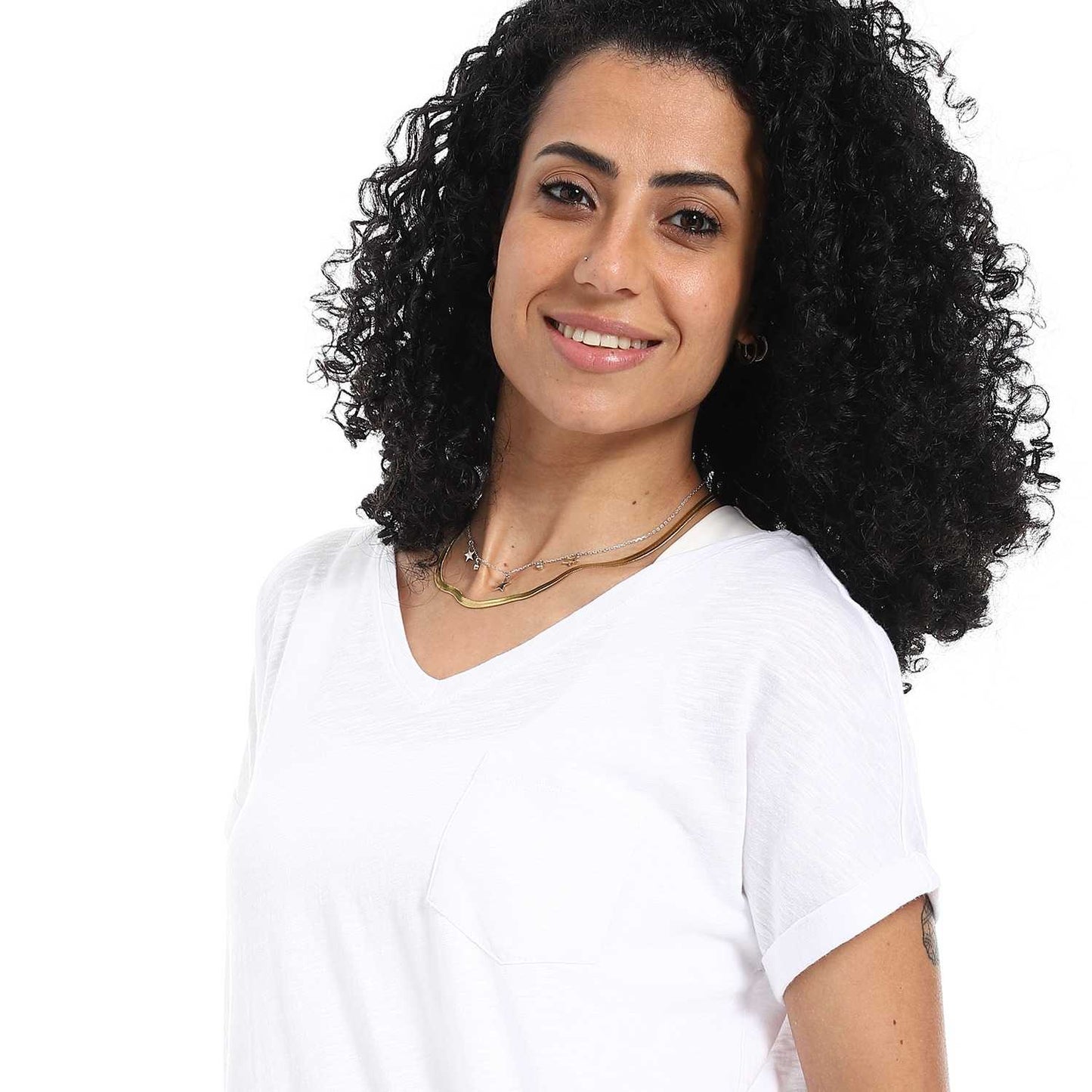 Women's Cotton V Neck Plain T-Shirt