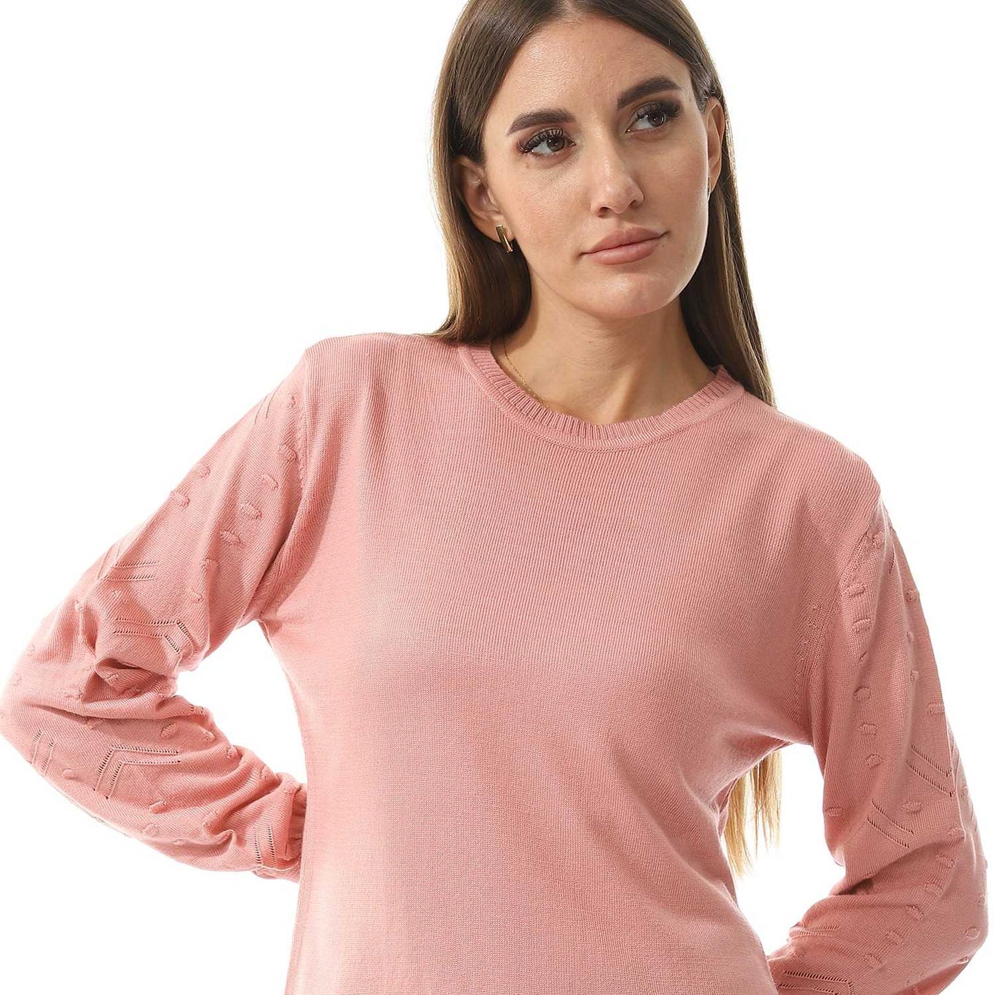Women's Crew Neck Plain Pullover
