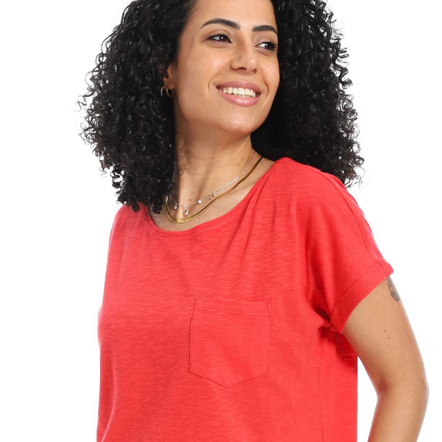 Women's Round Neck Cotton Plain T-Shirt