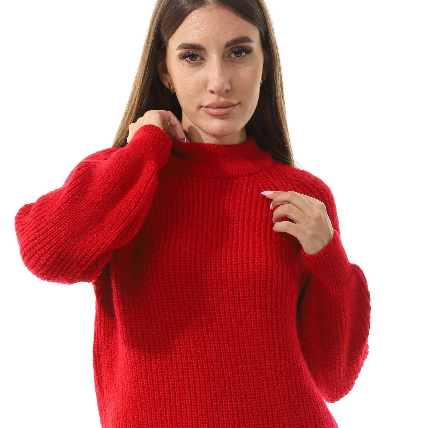 Women's Ribbed Crop Turtle Neck Pullover