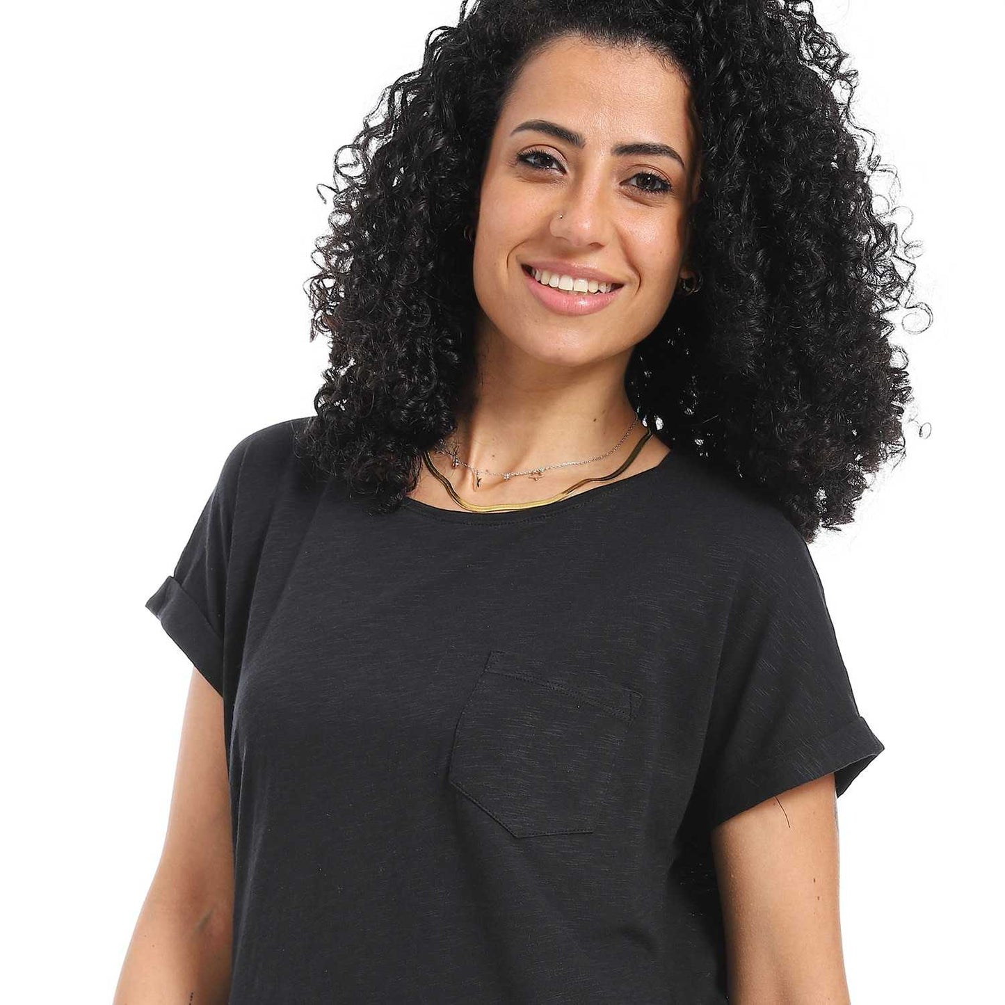 Women's Round Neck Cotton Plain T-Shirt