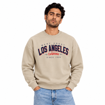 Men's Los Angeles Graphic Sweatshirt in Beige — model view, style 26612201