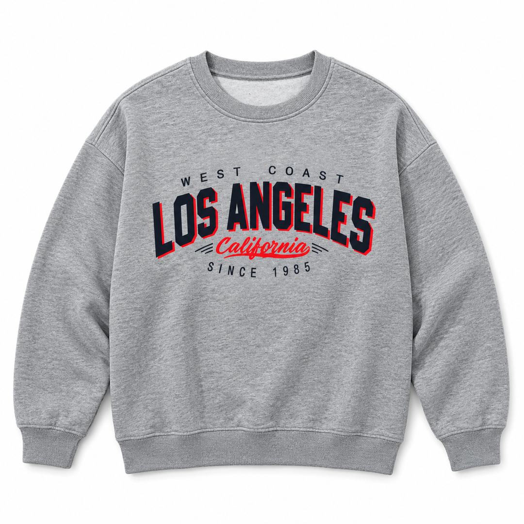 Men's Los Angeles Graphic Sweatshirt in Greymelang — flat view, style 26612201
