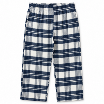 Men's Checked Pajama Pants in Navy — flat view, style 26632201