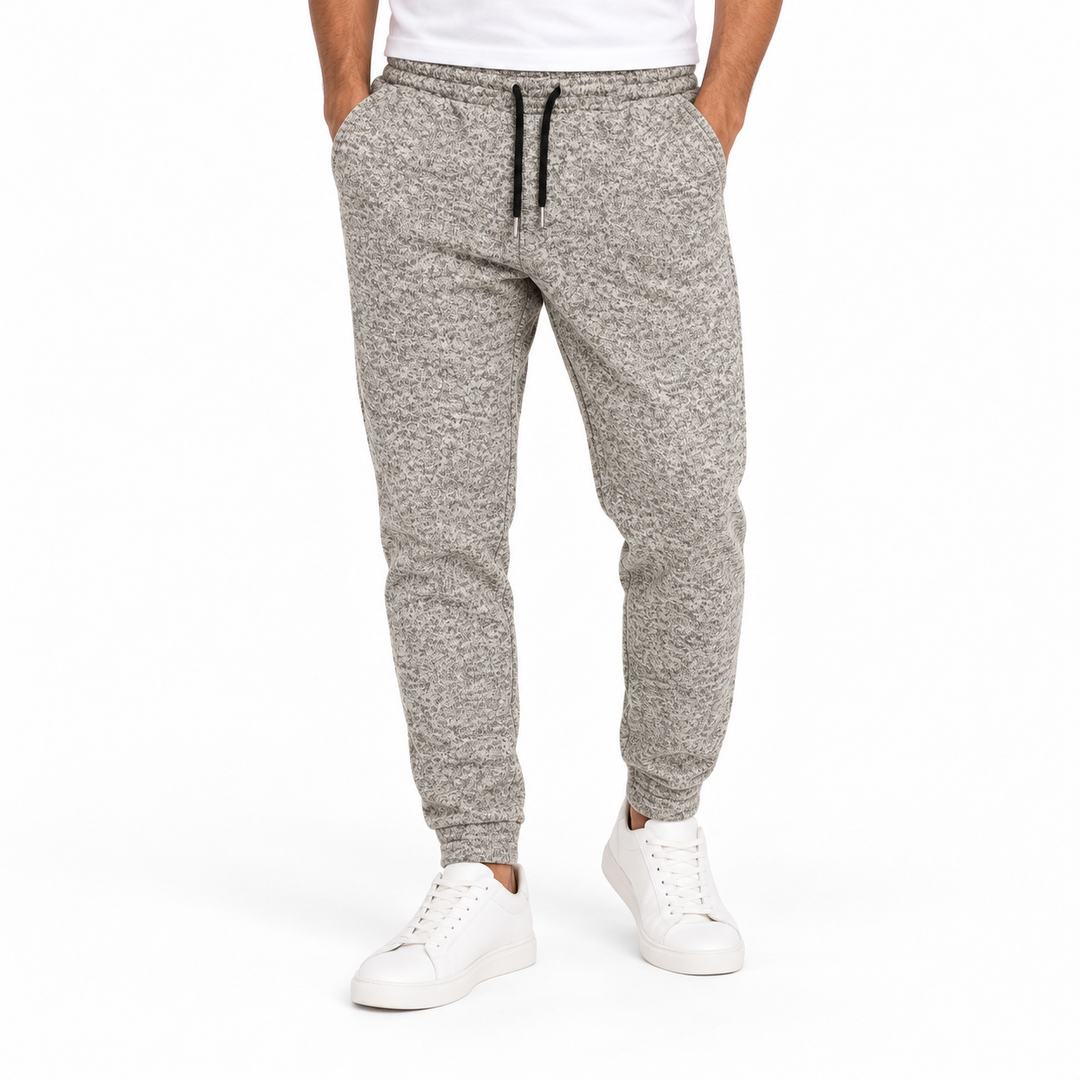 Men's Tricot Fleece Joggers in Beige — model view, style 26842208