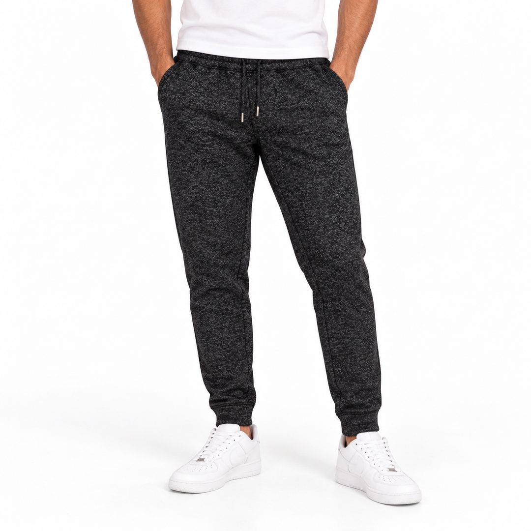 Men's Tricot Fleece Joggers in Black — model view, style 26842208