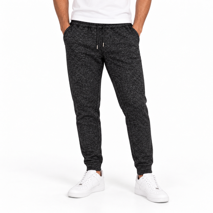 Men's Tricot Fleece Joggers in Black — model view, style 26842208