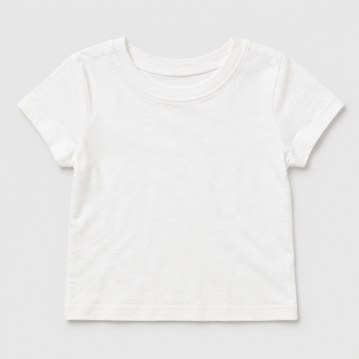 Girls plain off-white short sleeve T-shirt