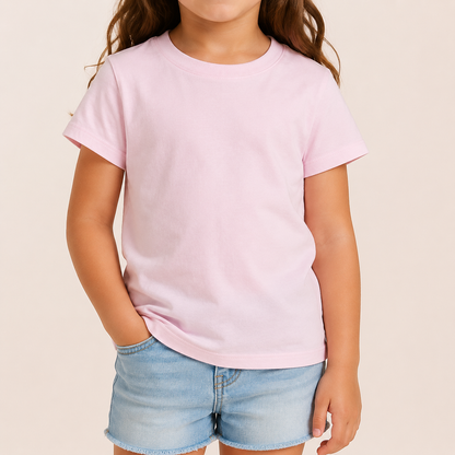 Girls plain pink short sleeve T-shirt