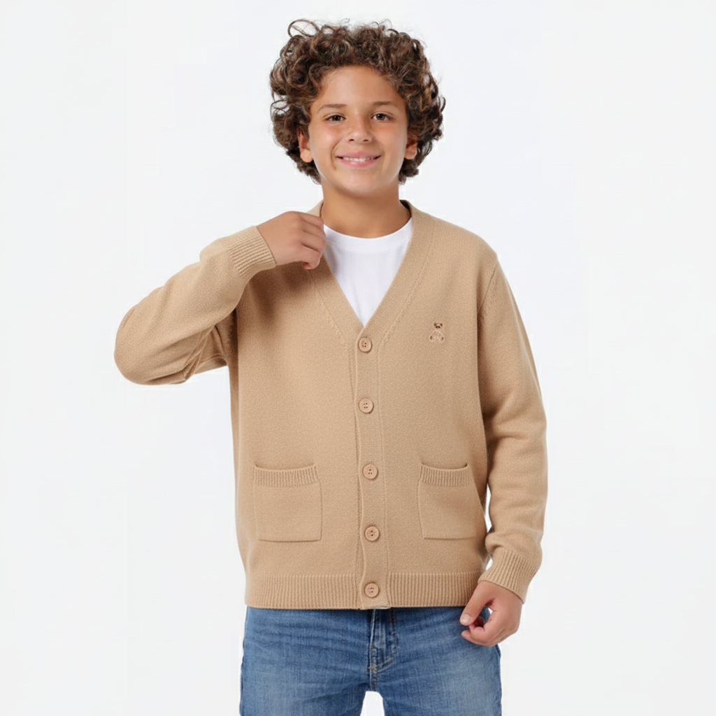 Boys Button-Up Knit Cardigan