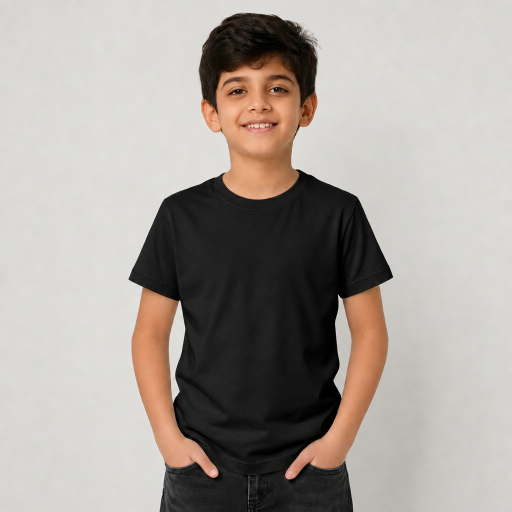 Boys Plain Cotton T-Shirt