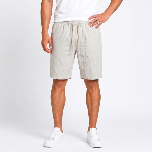 Men’s Linen Shorts with Elastic Waist & Drawstring