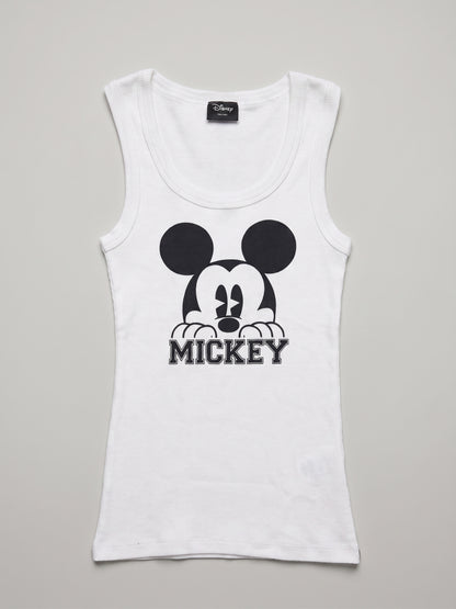 Women's Disney printed sleeveless tank top - Black print