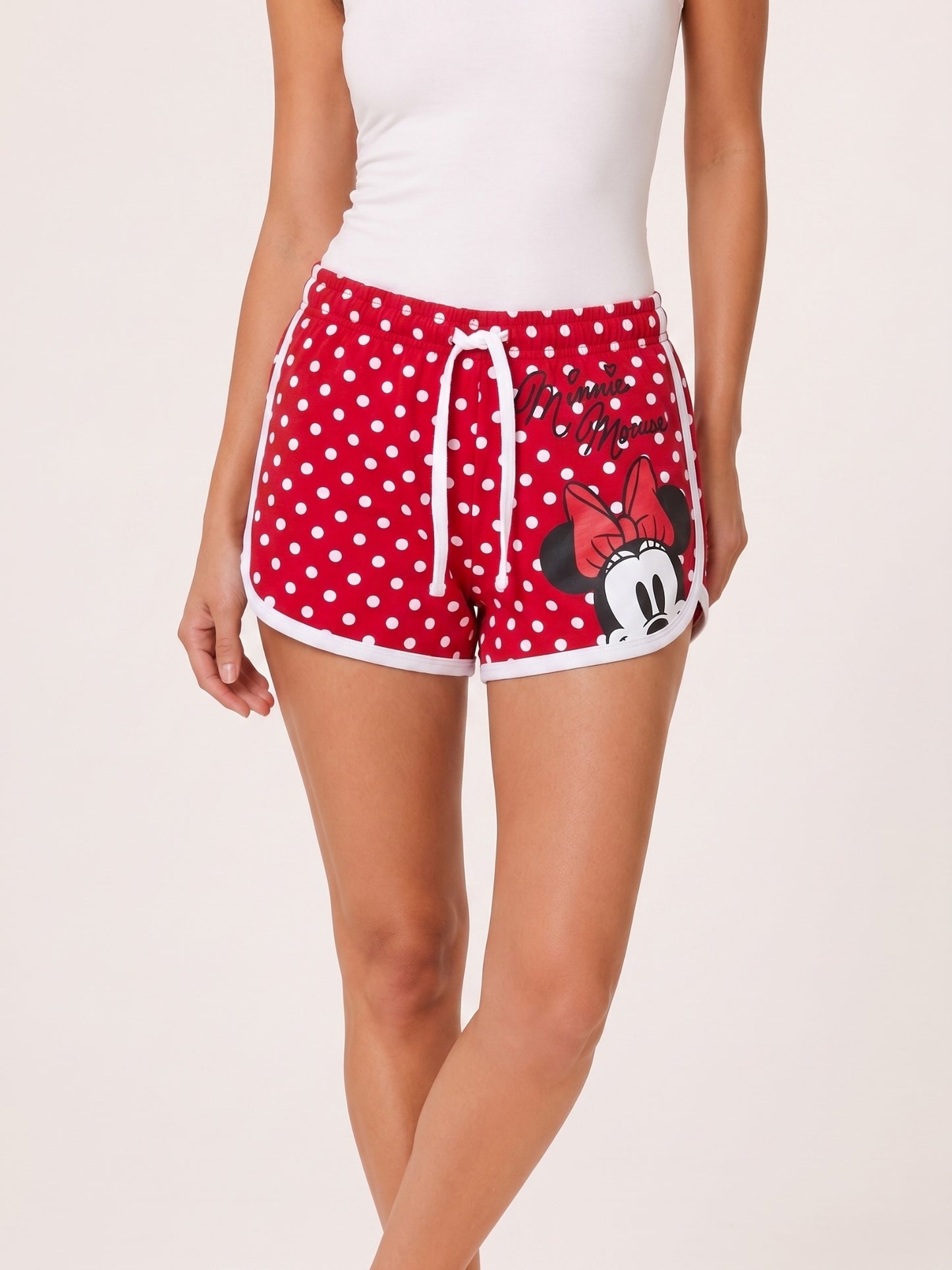 Women's Printed Cotton Shorts - Red