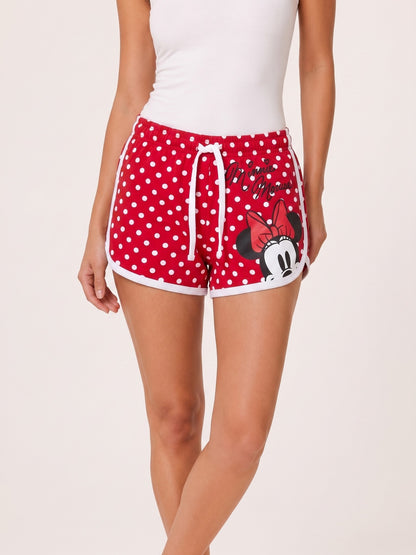 Women's Printed Cotton Shorts - Red